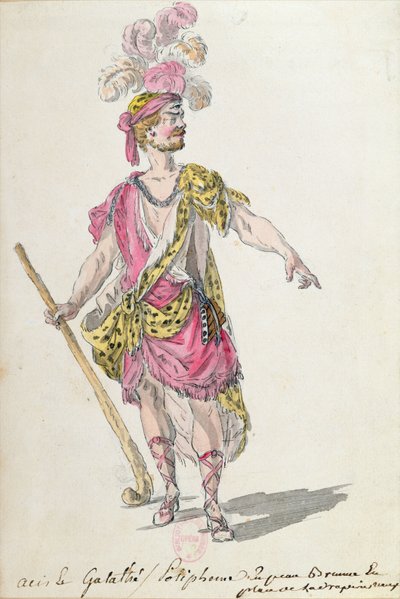 Costume design for a performance in Paris in 1762 of Lully